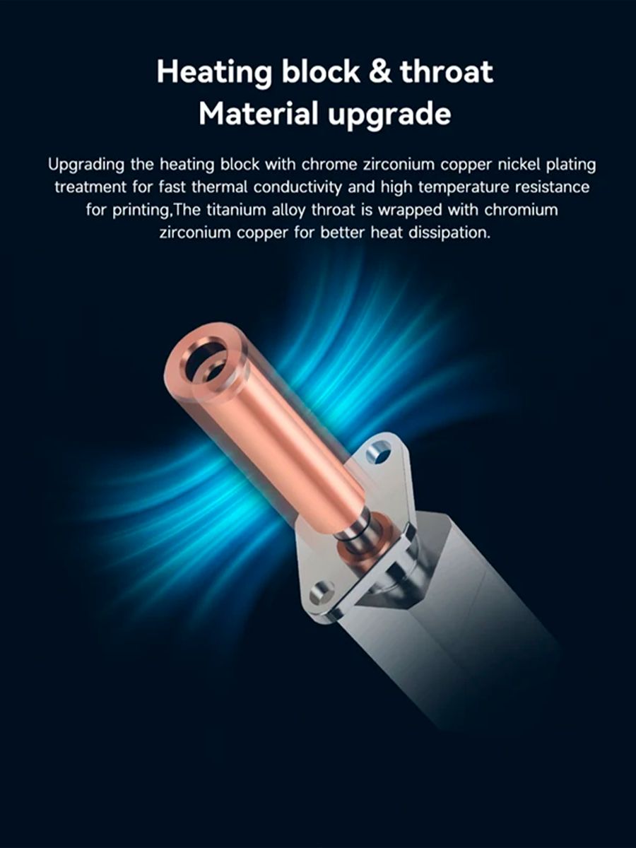 Обновленный Hotend для Bambu Lab P1/P1P , X1/XC Хотенд в сборе 0,4 мм