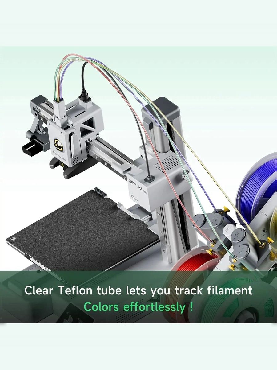 Трубка из ПТФЭ PTFE для Bambu Lab P1P AMS A1 2M Серая