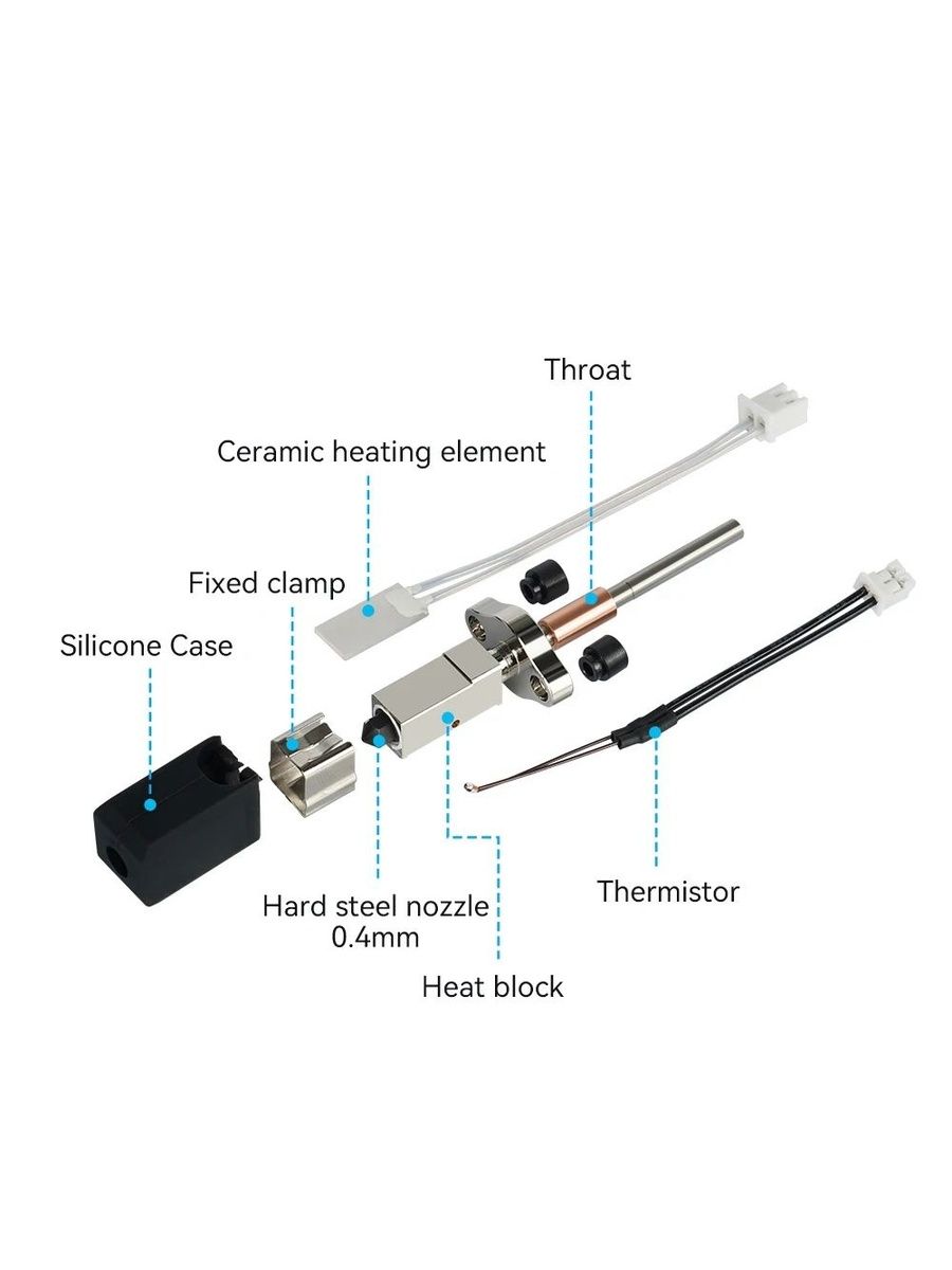 Хотенд цельнометаллический V3.0 для Creality K1 / K1C / K1 Max, улучшенный теплоотвод, стабильная печать, для PLA PETG ABS ASA